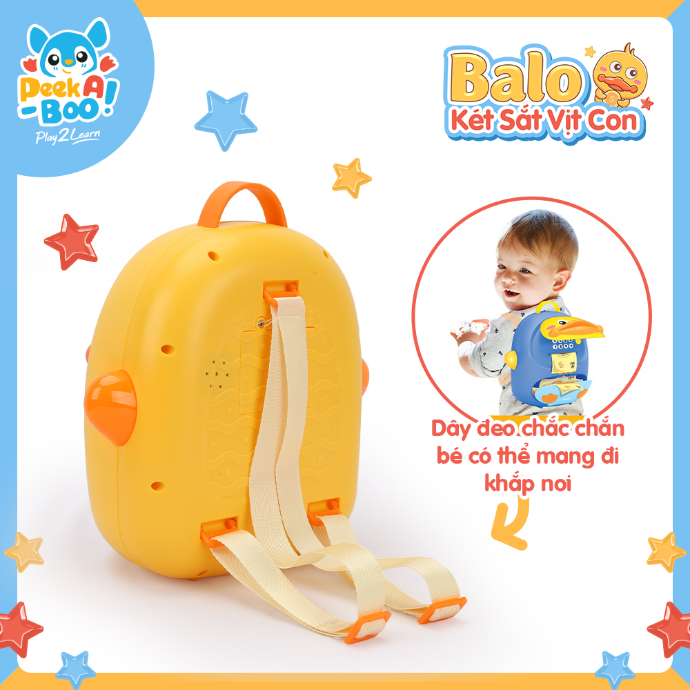 Đồ Chơi PEEK A BOO Đồ Chơi Balo Két Sắt Vịt Con Cho Bé-Vàng PAB023Y