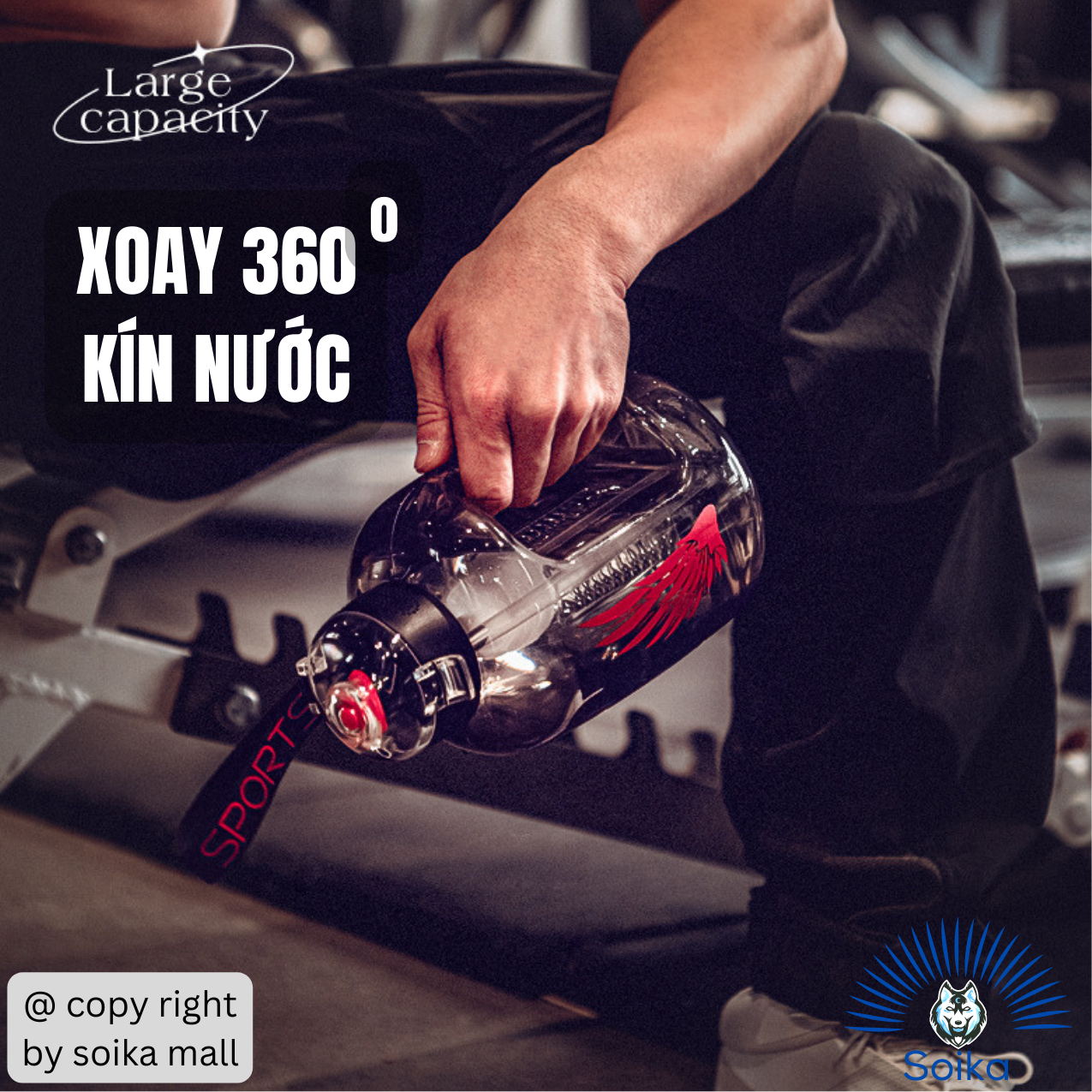 Bình Nước Thể Thao Có Ống Hút Chịu Nhiệt Độ Cao SOIKA SW02