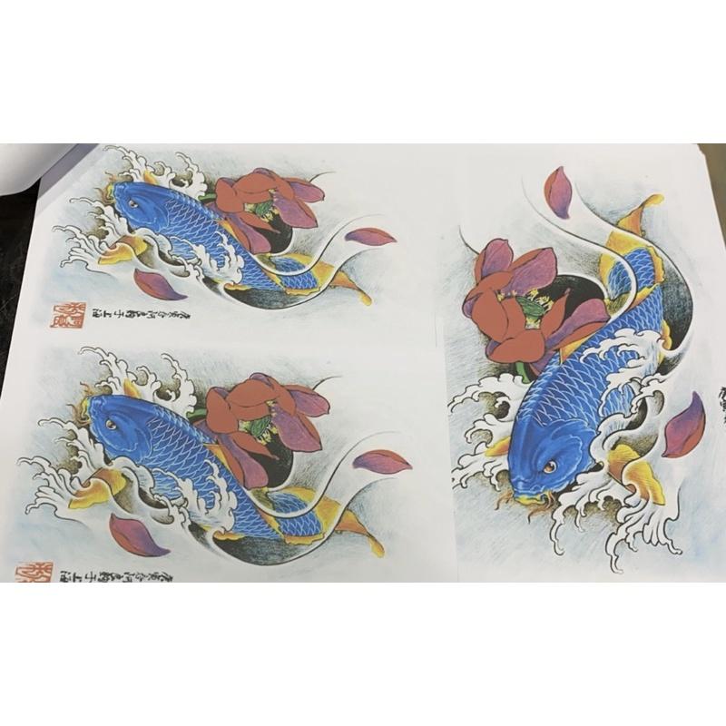 20 mẫu hình xăm photo cá chép mầu
