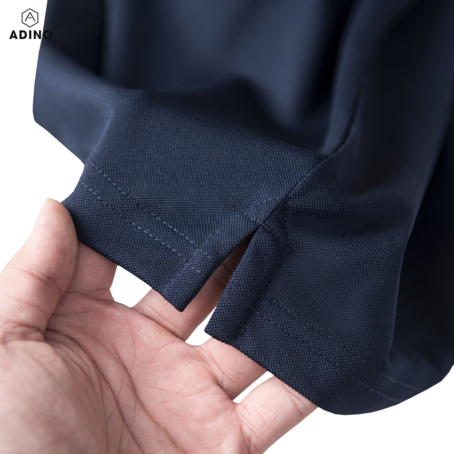 Áo polo nữ màu xanh đen phối viền ADINO vải polyester cotton không bai xù dáng slimfit công sở hơi ôm trẻ trung APN04