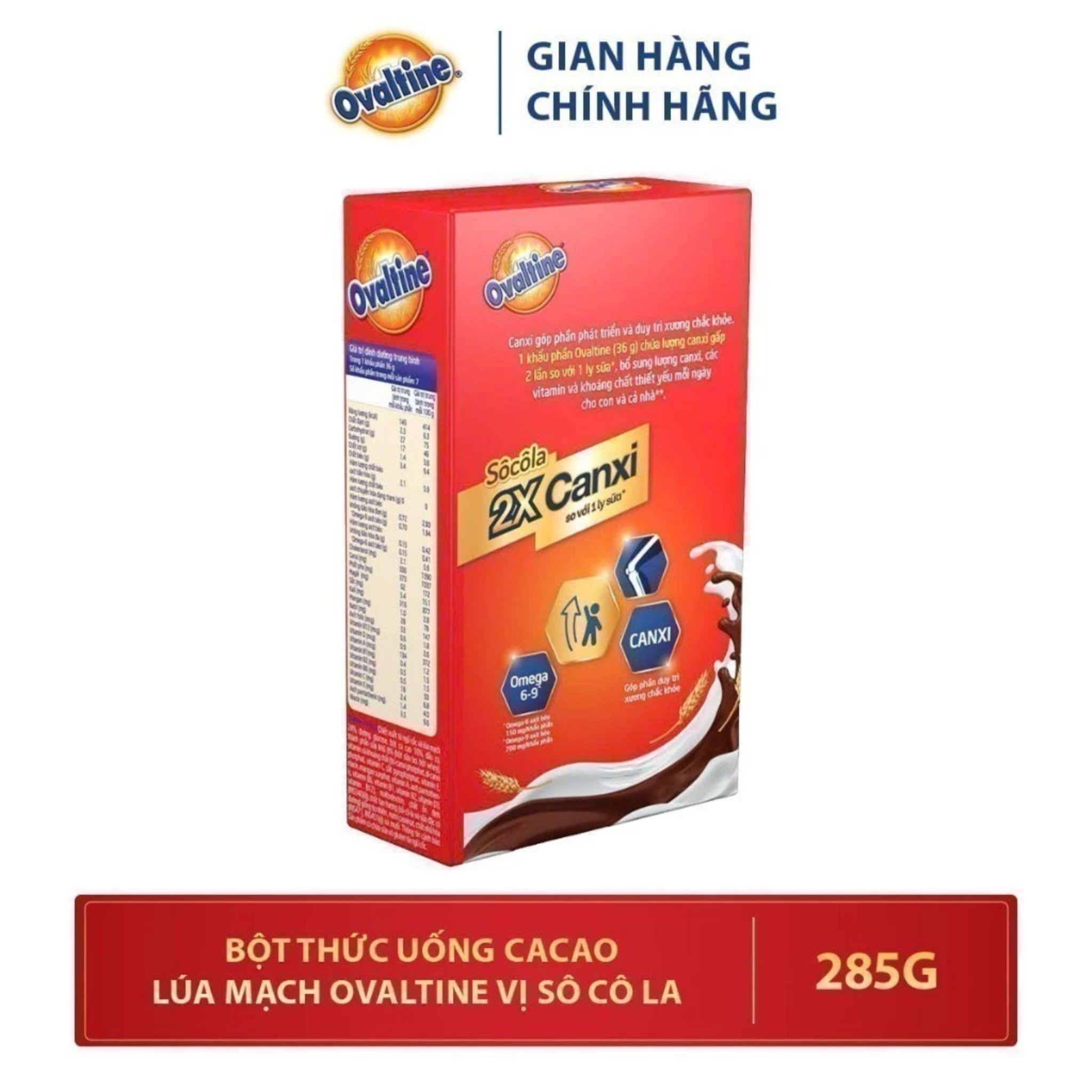 Bột Thức Uống Cacao Lúa Mạch Vị Sô Cô La Ovaltine 285G
