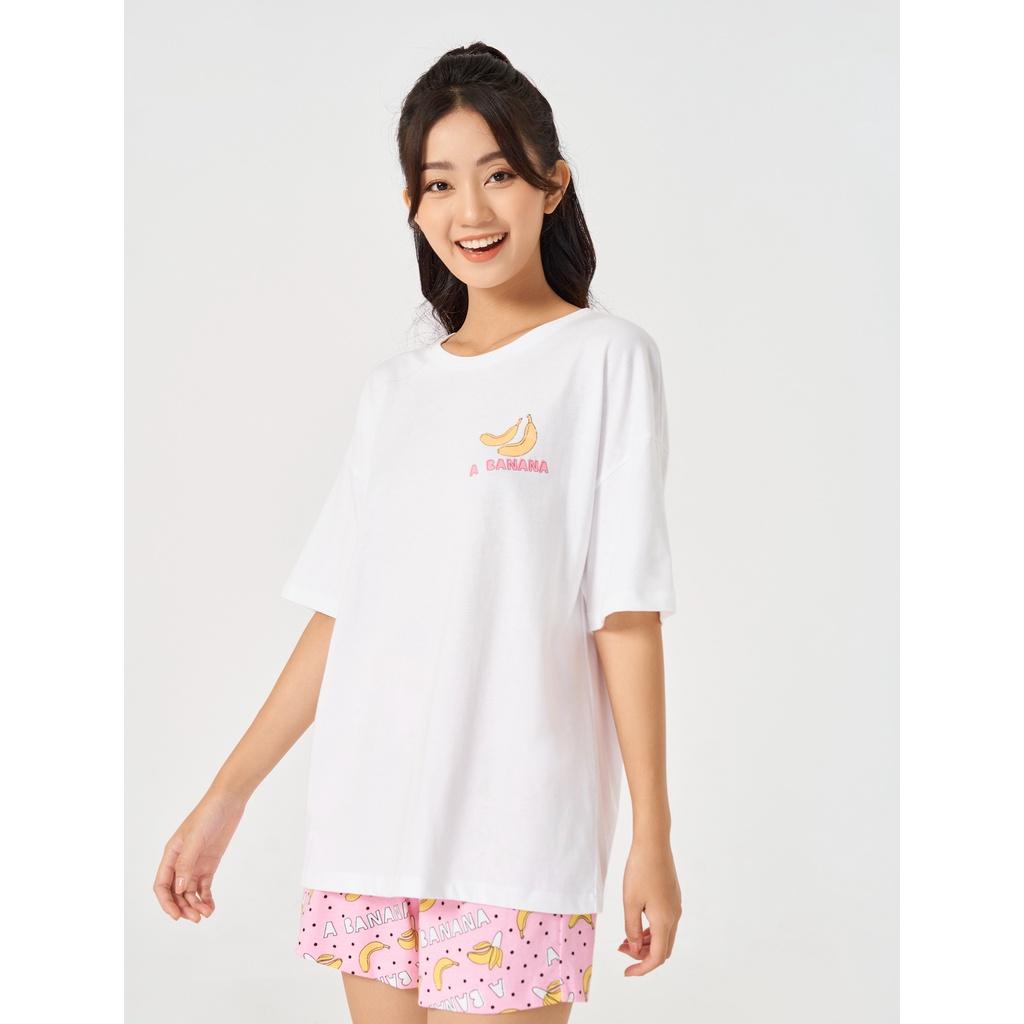 Bộ mặc nhà nữ CANIFA chất cotton in hình 6LS22S003