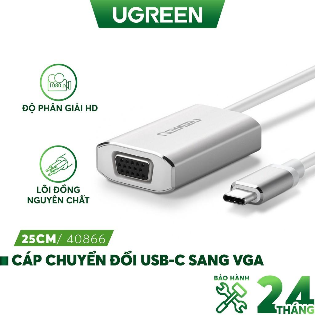 Cáp chuyển đổi USB type C sang VGA dài 25cm UGREEN CM114 40866 - Hàng chính hãng