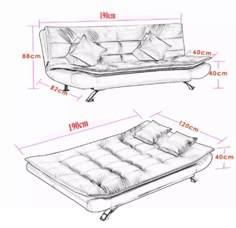 Ghế Sofa Da Gấp Gọn Thành Giường 1m2-1m9 da cao cấp