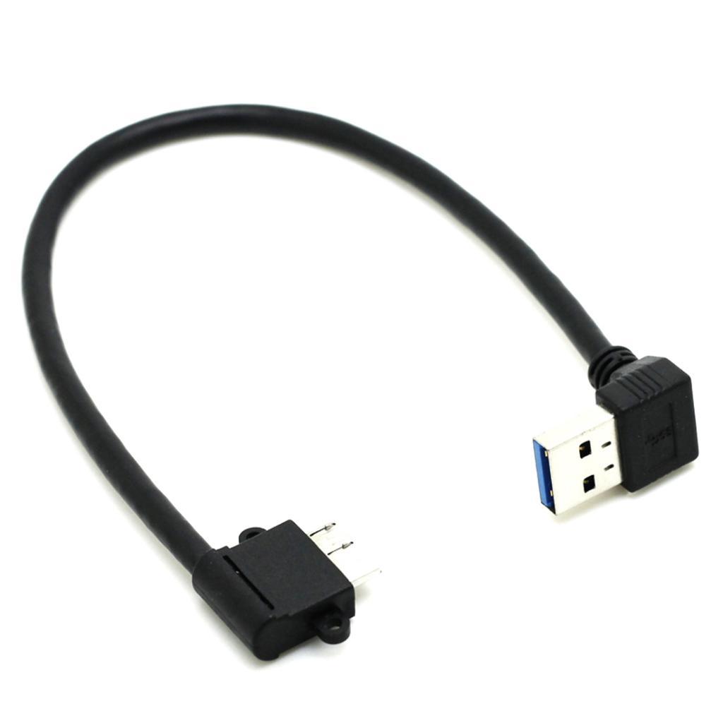 Down Angled USB 3.0 A Male to Micro B Cable for Samsung Galaxy S5,Note 3