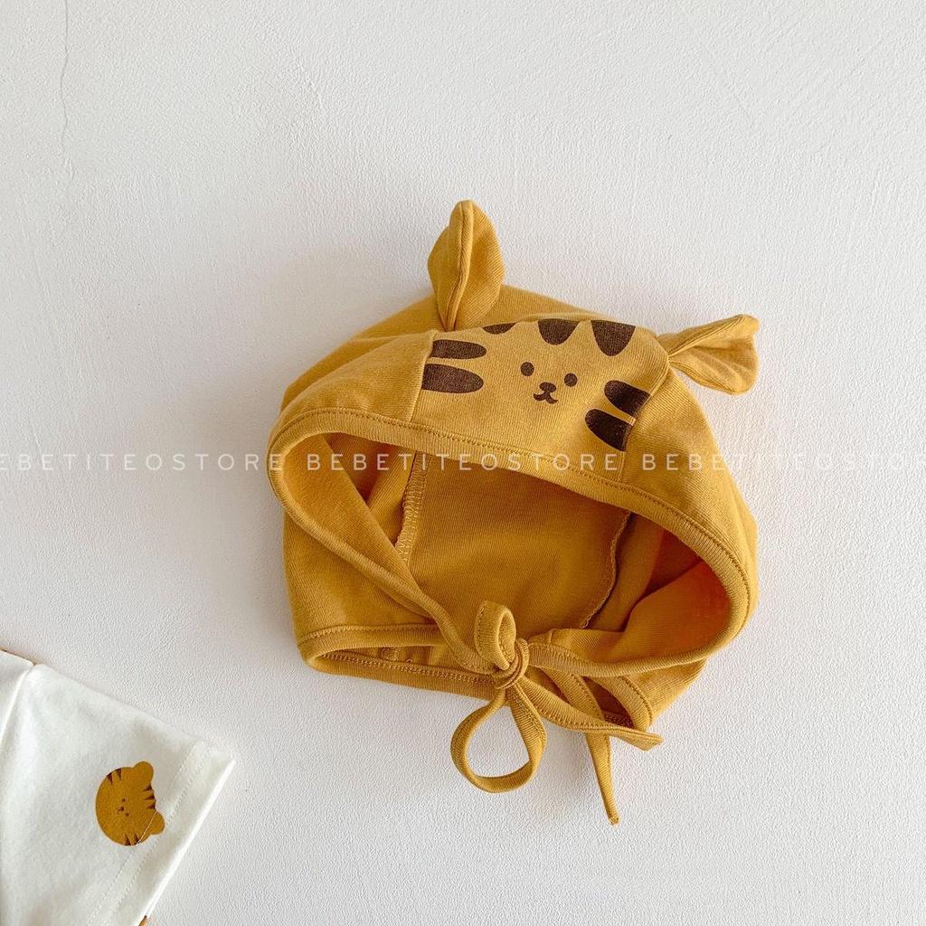 Set Body Tay Ngắn Hình Hổ Nhỏ Cho Bé Trai Bé Gái Kèm Mũ Bebé Tí Tẹo