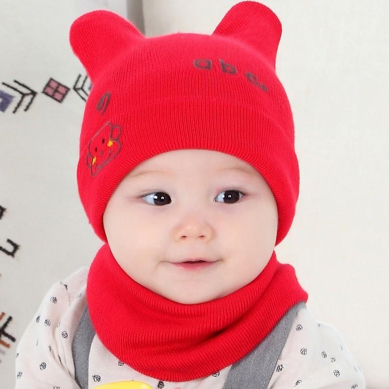 Mũ len TAI MÈO KHÔNG KÈM KHĂN ỐNG cho bé từ 0-1.5 tuổi - Mã ABC
