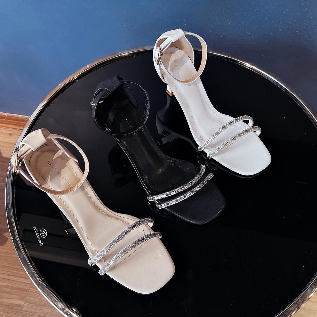 DÉP SANDAL QUAI ĐÁ CAO GÓT NHỌN 7CM DSD090