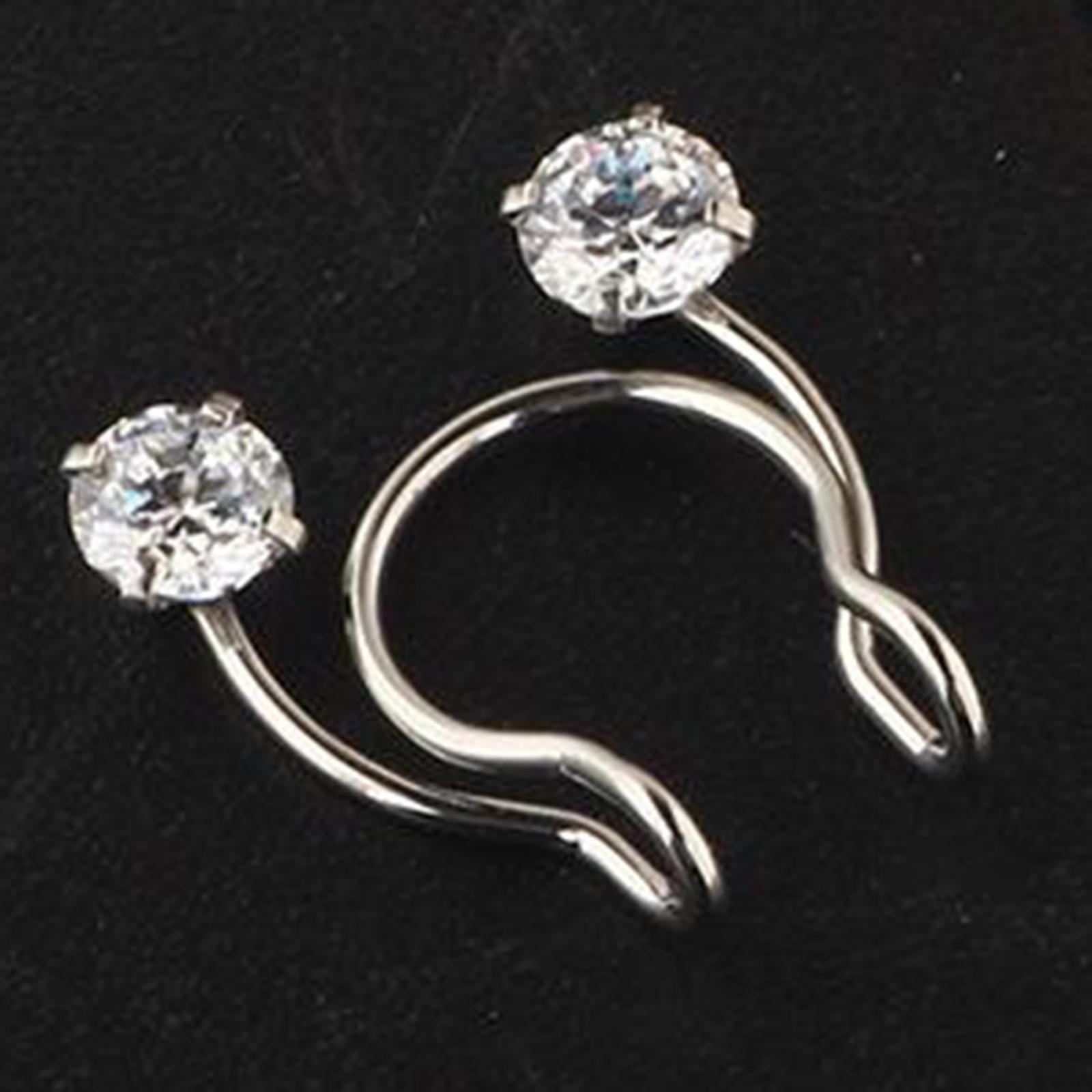 Stainless steel Nose 8mm Loop No Piercing Clip On Hoop Rings