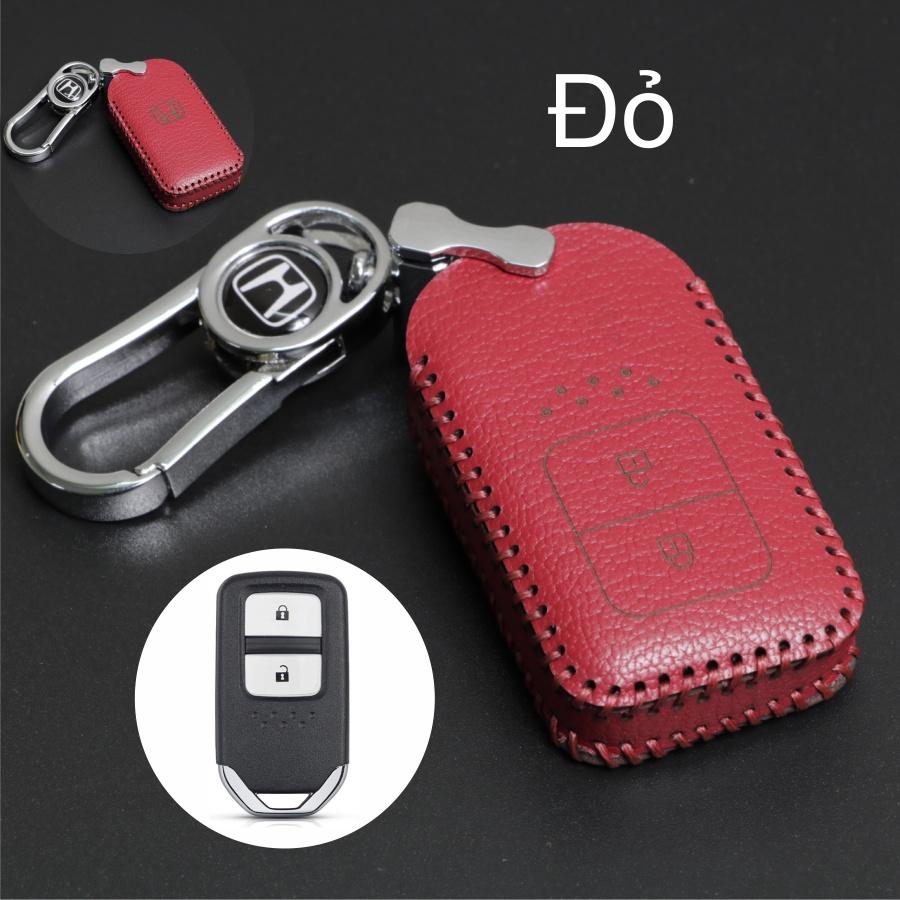 Bọc chìa khoá HRV, CRV 2 nút bấm, Bao da dành cho, ốp chìa khoá da bò, nhiều màu, khâu thủ công