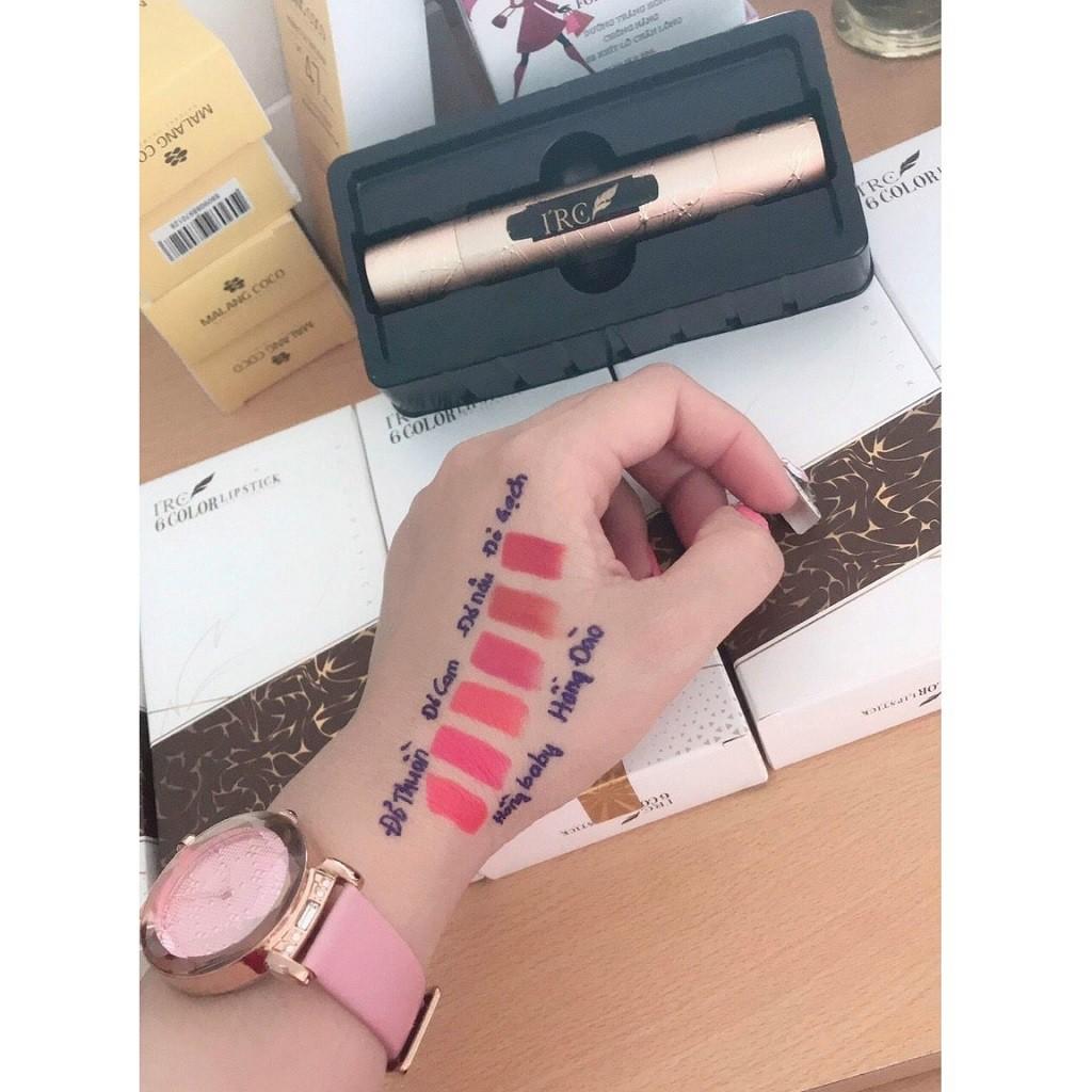 Son dưỡng siêu lì 6 màu IRC 06 Color lipstick giảm thâm, căng mịn chống nứt nẻ, công nghệ khóa màu siêu lì Hàn Quốc