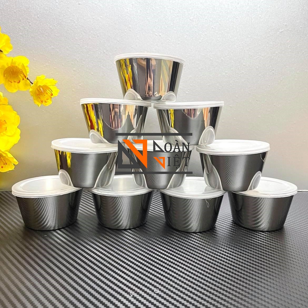 Khuôn Bánh Flan Inox Không Gỉ - Combo 10 khuôn đường kính 7 cm x cao 4cm (Có Nắp). Dụng cụ hộp chứa đựng thưc phẩm nhỏ gọn cho trẻ nhỏ an toàn cho sức khoẻ