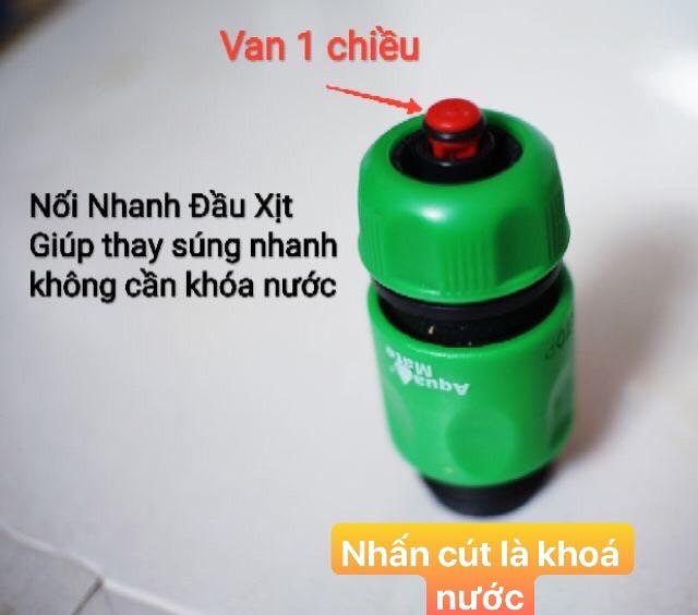 Bộ đầu nối nhanh Đài Loan cho vòi phun tưới cây, rửa xe,... (3 món)