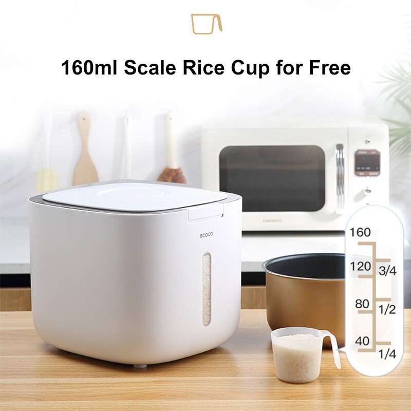 Thùng đựng gạo,đựng các loại hạt khô Ecoco CAO CẤP 5kg và 10kg chống ẩm, kháng khuẩn