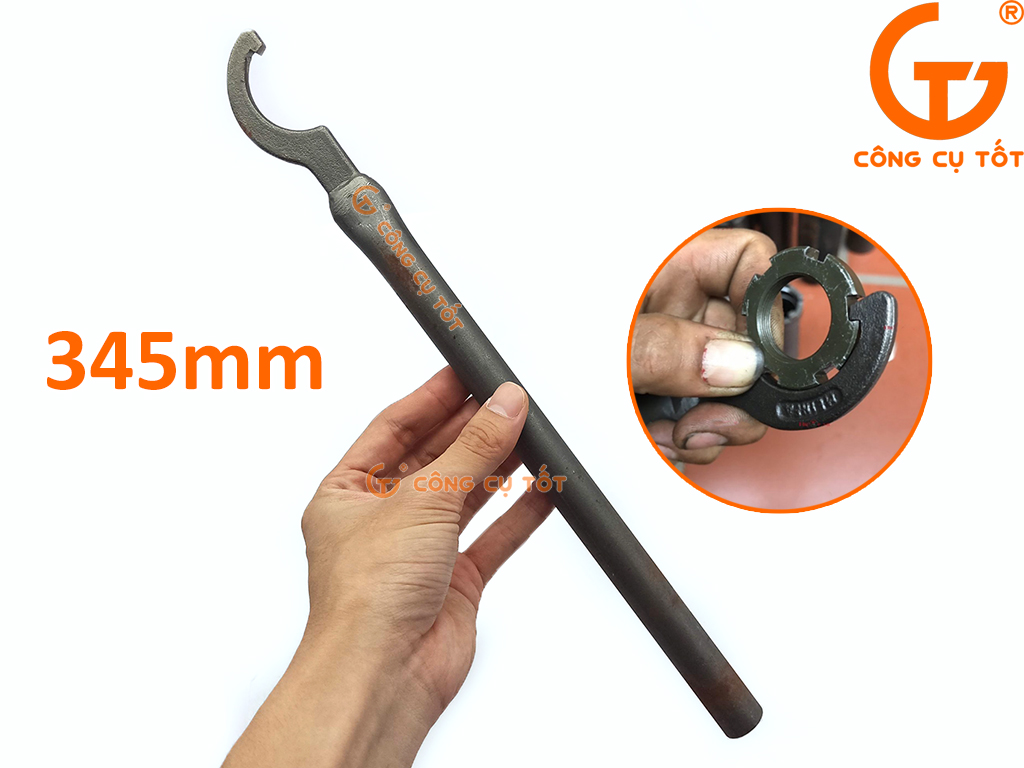 Cờ lê móc cổ phốt xe máy cán tuýp đen dài 345mm cực khỏe