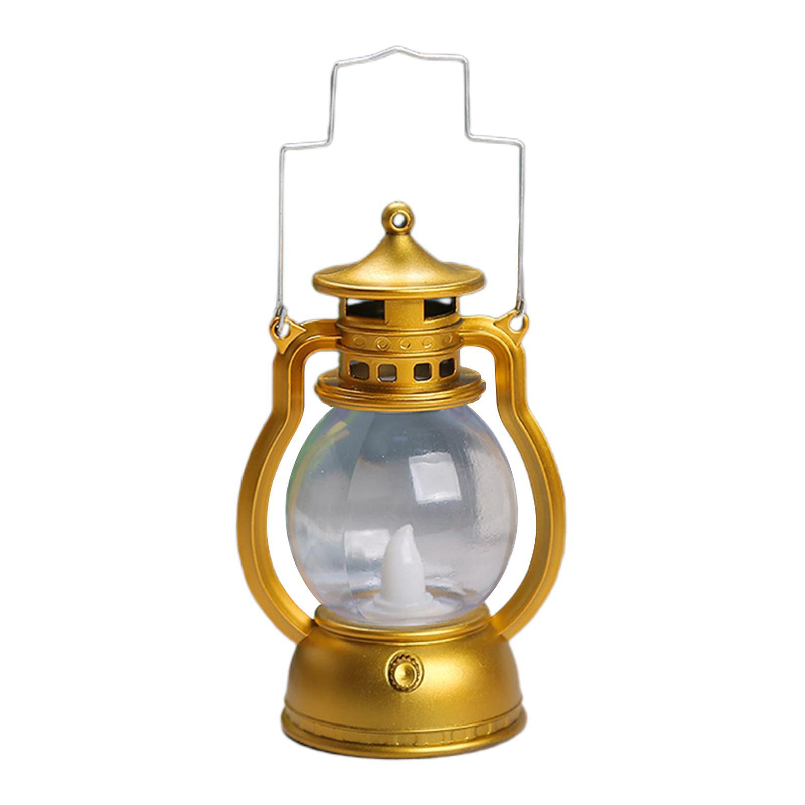 3X Lantern LED Oil Lamp Table Porch Cabin Winery Light Golden