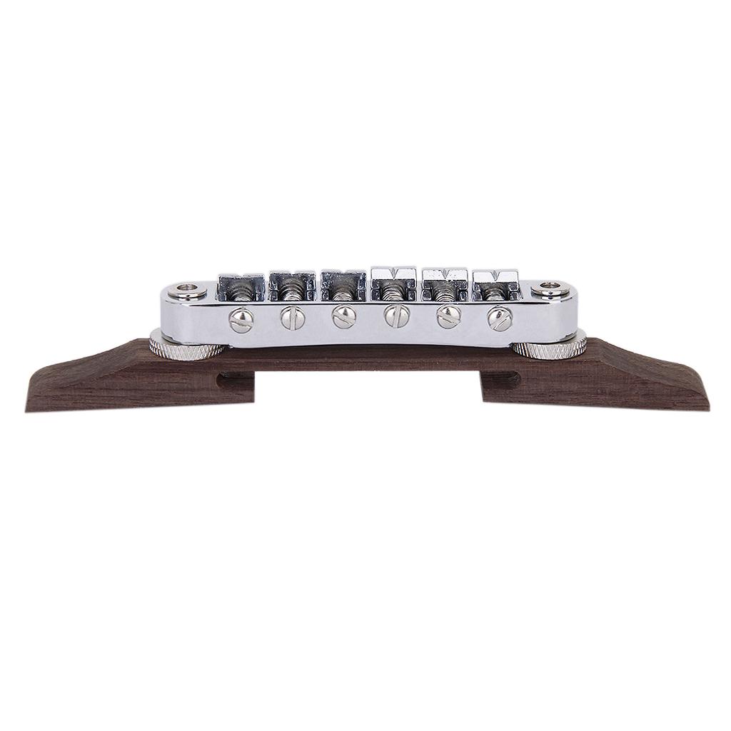 Archtop Rosewood Bridge with Chrome Plated Saddles Luthier Jazz Guitar Part