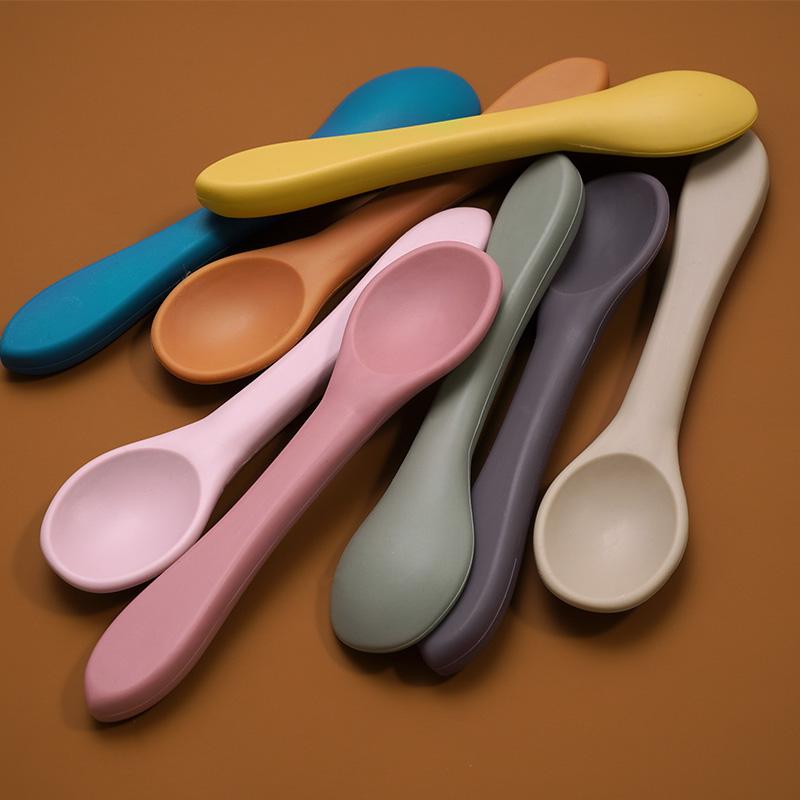 Không Chứa BPA Silicone Cho Bé Bộ Đồ Ăn Cho Bé An Toàn Hút Silica Gel Cho Ăn Thức Ăn Đặc Bát Đĩa Và Thìa Kids Cho Bé thứ