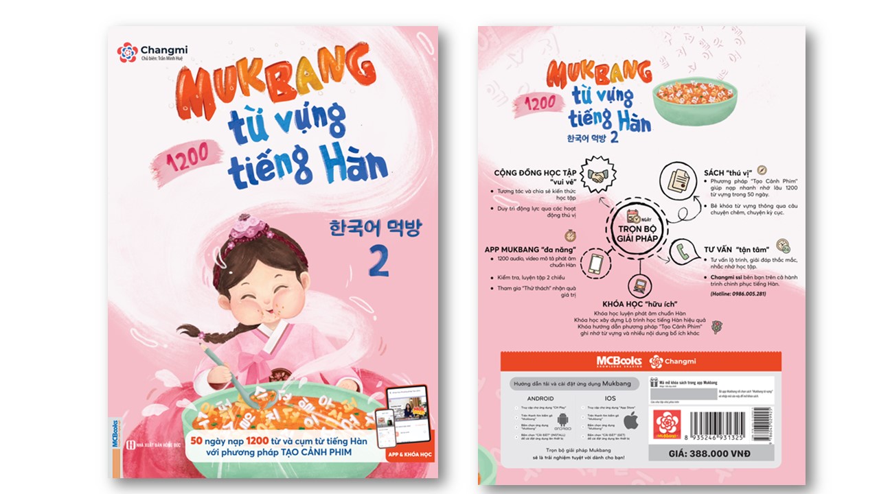 Bộ 2 cuốn sách Mukbang 1200 từ vựng tiếng Hàn tổng hợp – Nạp nhanh nhớ lâu 1200 từ vựng trong 50 ngày (bộ 2 cuốn sách )