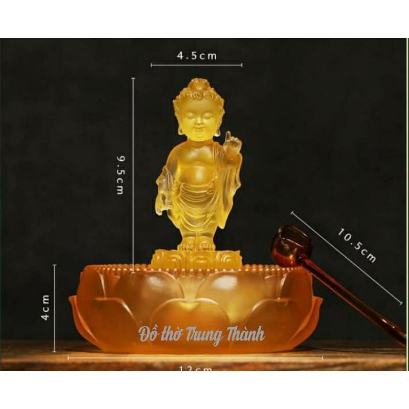 Bộ tôn tượng Phật đản sinh lưu ly nhỏ