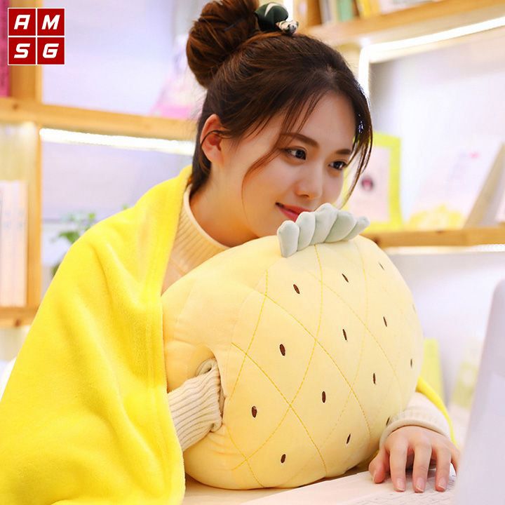 BỘ CHĂN + GỐI VĂN PHÒNG HOA QUẢ PHÙ HỢP CHO NAM VÀ NỮ DÙNG NGỦ TRƯA TẠI VĂN PHÒNG HOẶC LÀM GỐI ÔM, GỐI TỰA LƯNG KHI ĐI TÀU XE, MÁY BAY, SỬ DỤNG CHO CẢ 4 MÙA