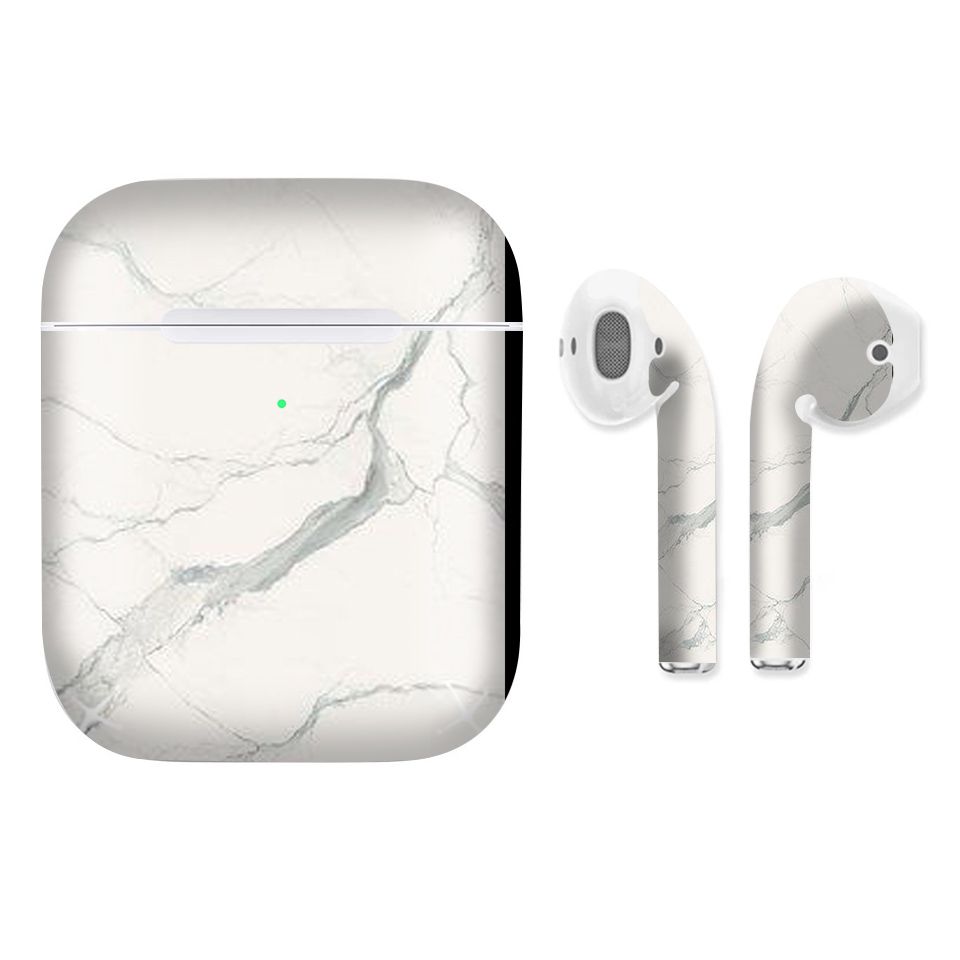 Miếng dán skin chống bẩn cho tai nghe AirPods in hình đá xám - dah005 (bản không dây 1 và 2