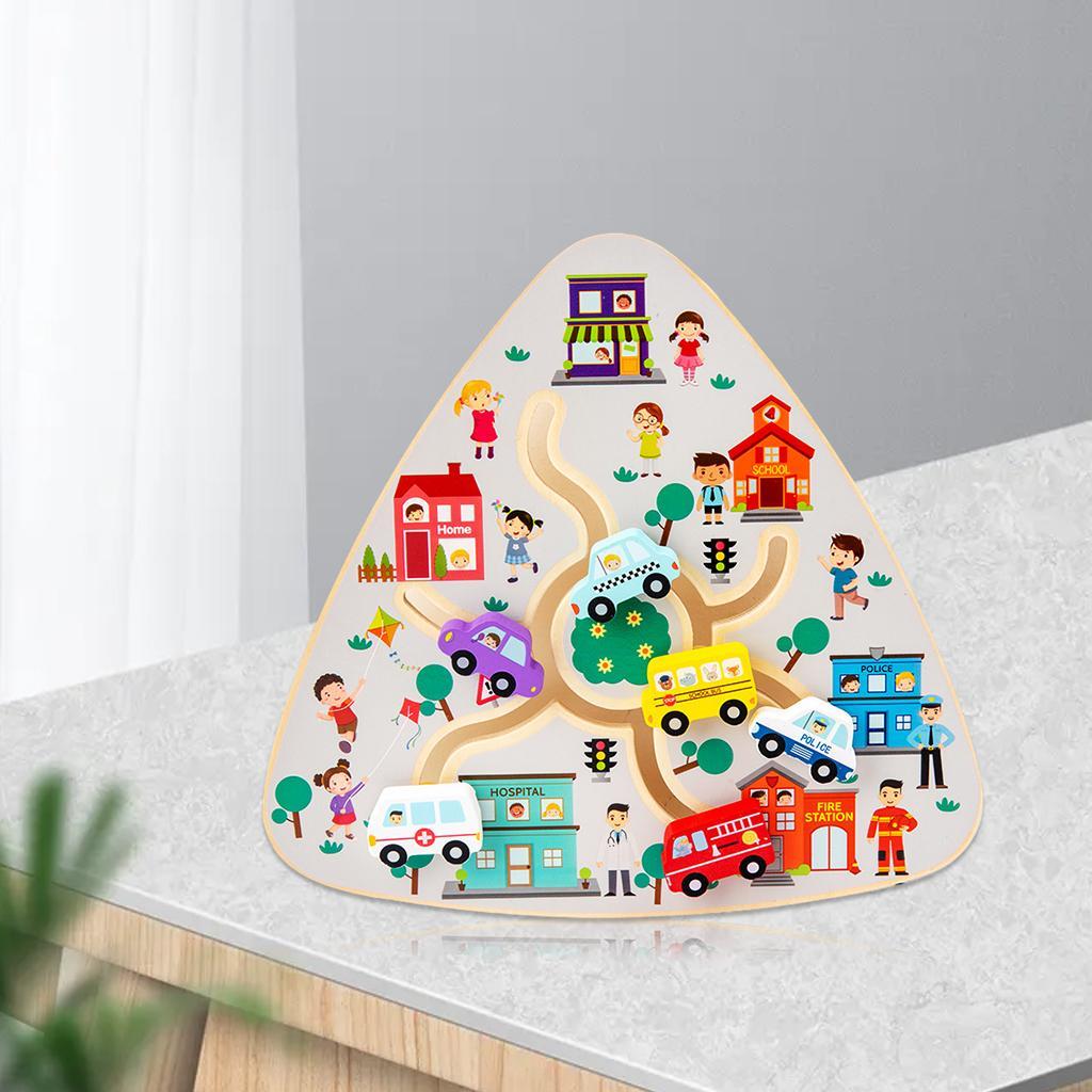 Kids Wooden Maze Game Math Recognition Travel Toy for Toddler
