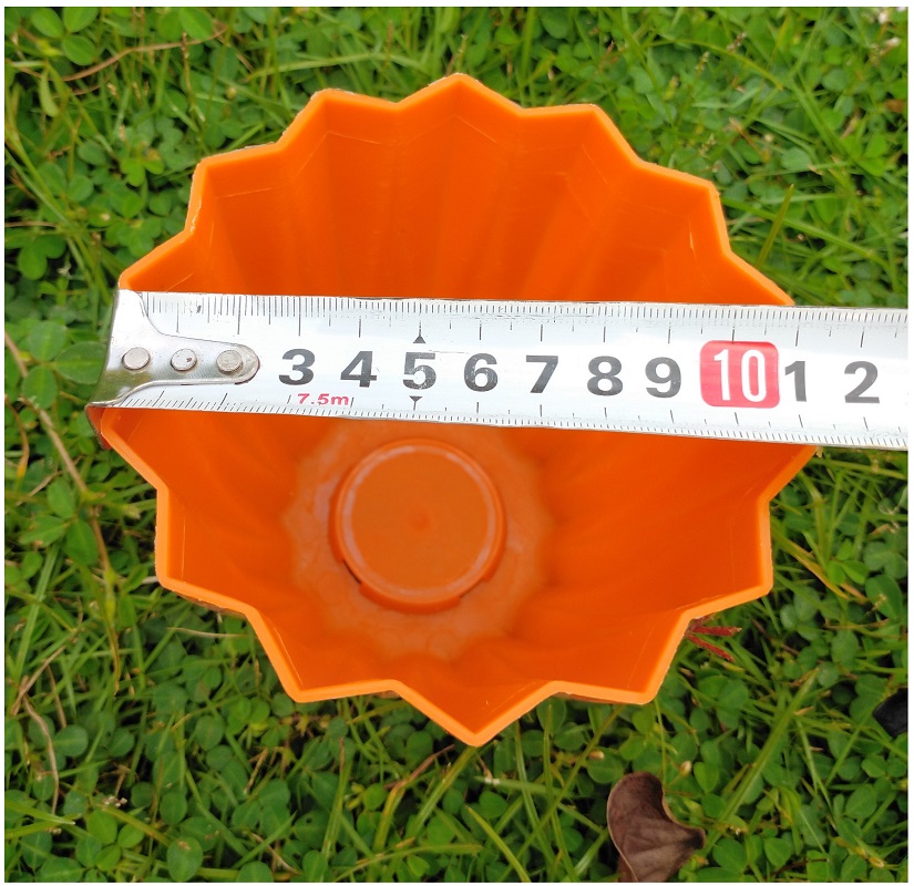 1 Chậu nhựa mini để bàn hình múi khế, KT:12x10 , chậu trồng xương rồng, sen đá, cây cảnh mini để bàn - Màu Cam