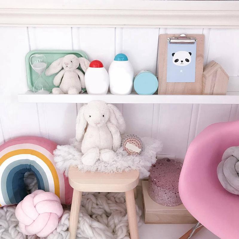 In hình Siêu Mềm Rainbow Sofa Giường Phòng Trẻ Em Gối CHỮ U, Gối Tựa Lưng Ô Tô Mềm Thú Nhồi Bông Trẻ Em Ngủ gối