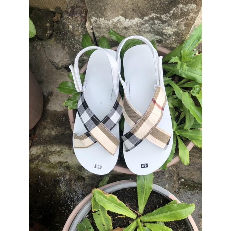 Sandal quai chéo nữ sandal đồng nai ( đế trắng quai hậu sọc vàng ) size từ 34 nữ đến 40 nữ size khác ib chọn thêm