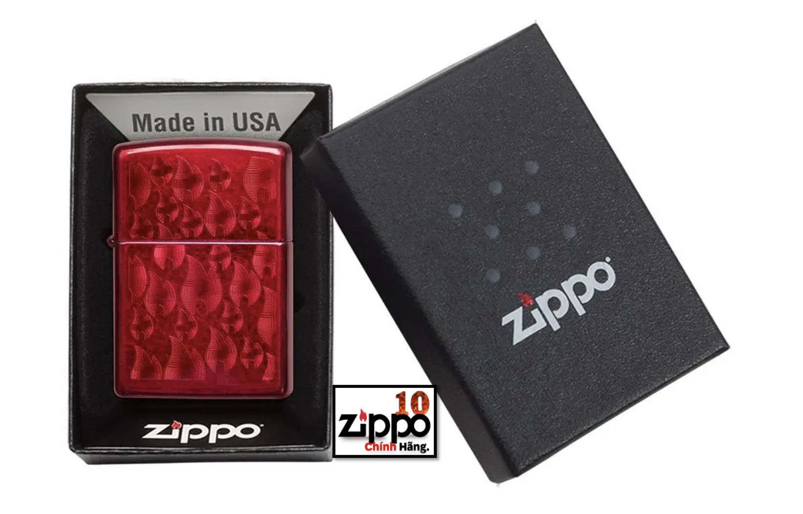 Bật lửa ZIPPO 29824 Iced Zippo Flame Design - Chính hãng 100%