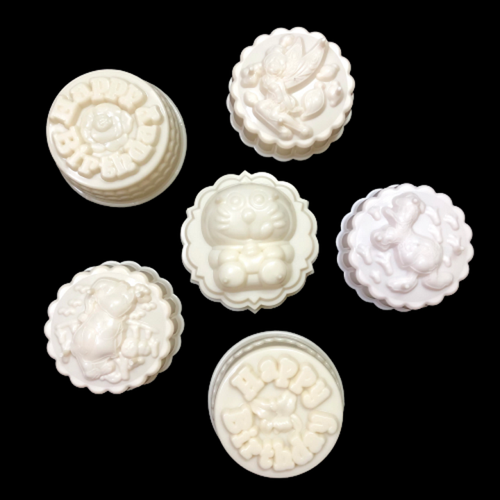 Bộ 10 khuôn rau câu trung thu - Khuôn trắng loại 10 cm – Mã số 1184