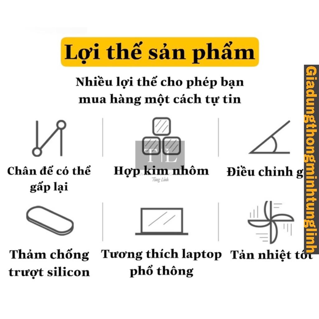 Thanh Giá Đỡ Kệ Máy Tính Laptop Đa Năng Kệ gấp gọn, silicon chống trượt hợp kim nhôm tản nhiệt điều chỉnh góc