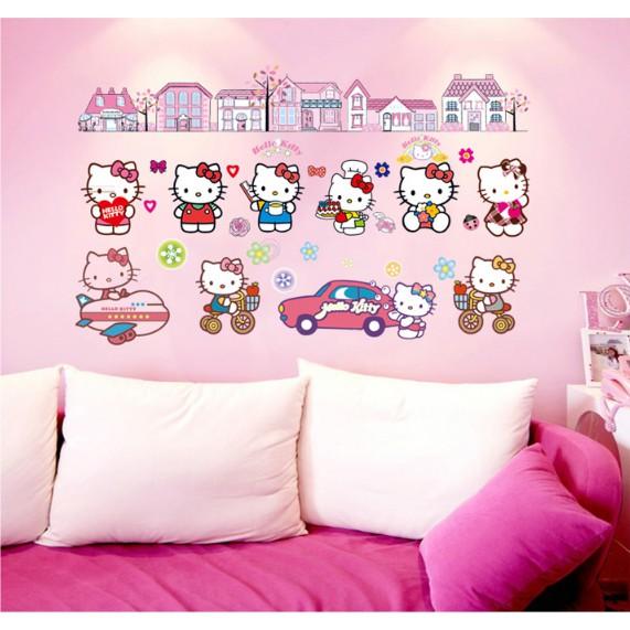 Decal trang trí tường - Kitty Hồng Nhà Xinh