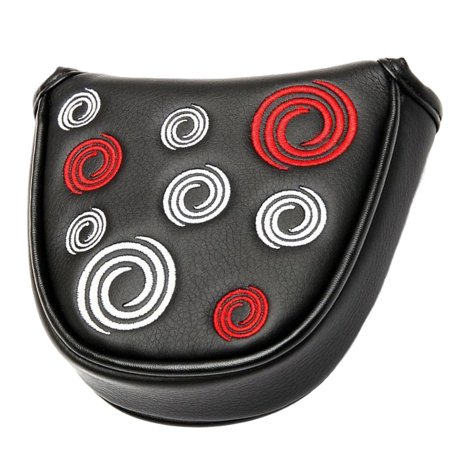 Mallet Putter Cover Magnetic Closure Half Round Golf Headcover PU 2x