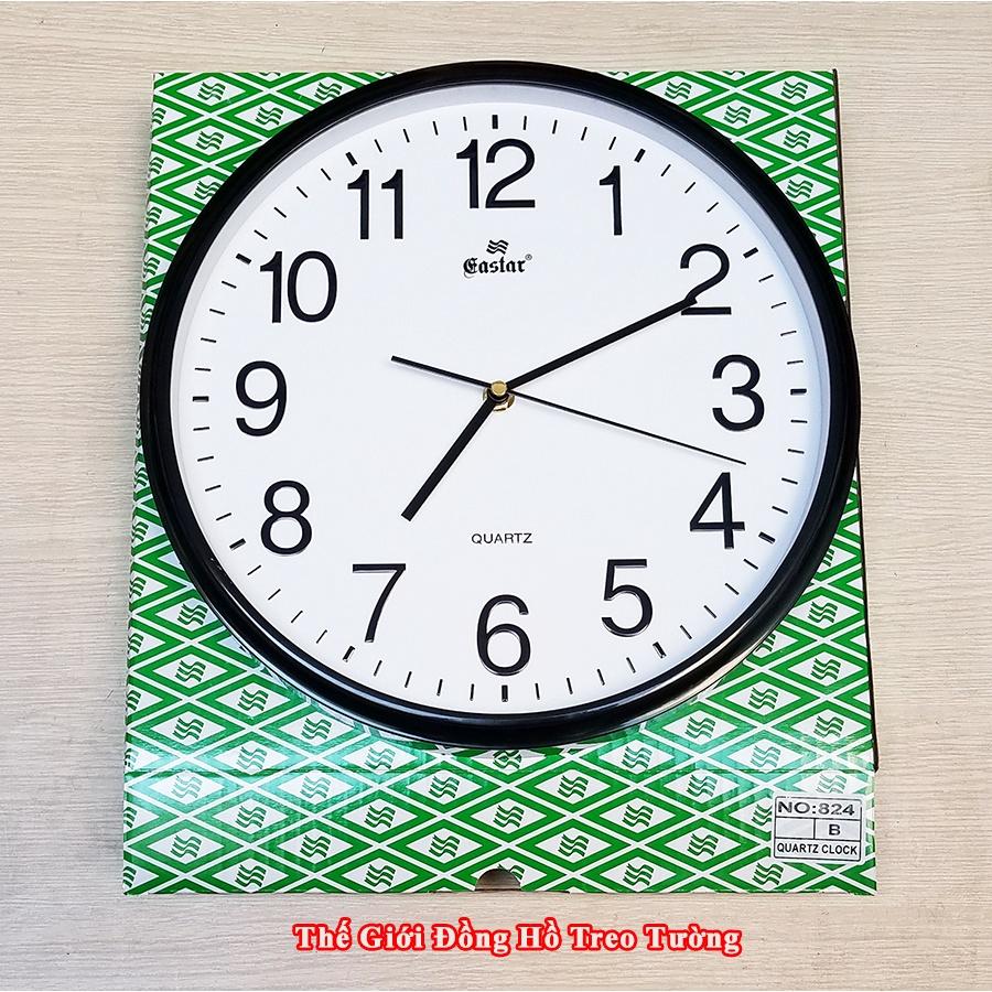 Đồng Hồ Treo Tường EASTAR Cao Cấp Tròn – Số Dập Nổi Máy KIM TRÔI – Bảo Hành 2 Năm – Tặng Pin Maxell