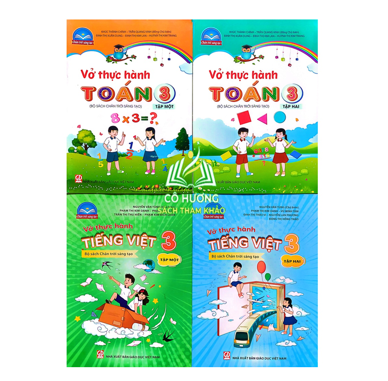 Sách - Combo trọn bộ 4 quyển Vở thực hành Tiếng Việt, Toán lớp 3 - Chân Trời Sáng Tạo