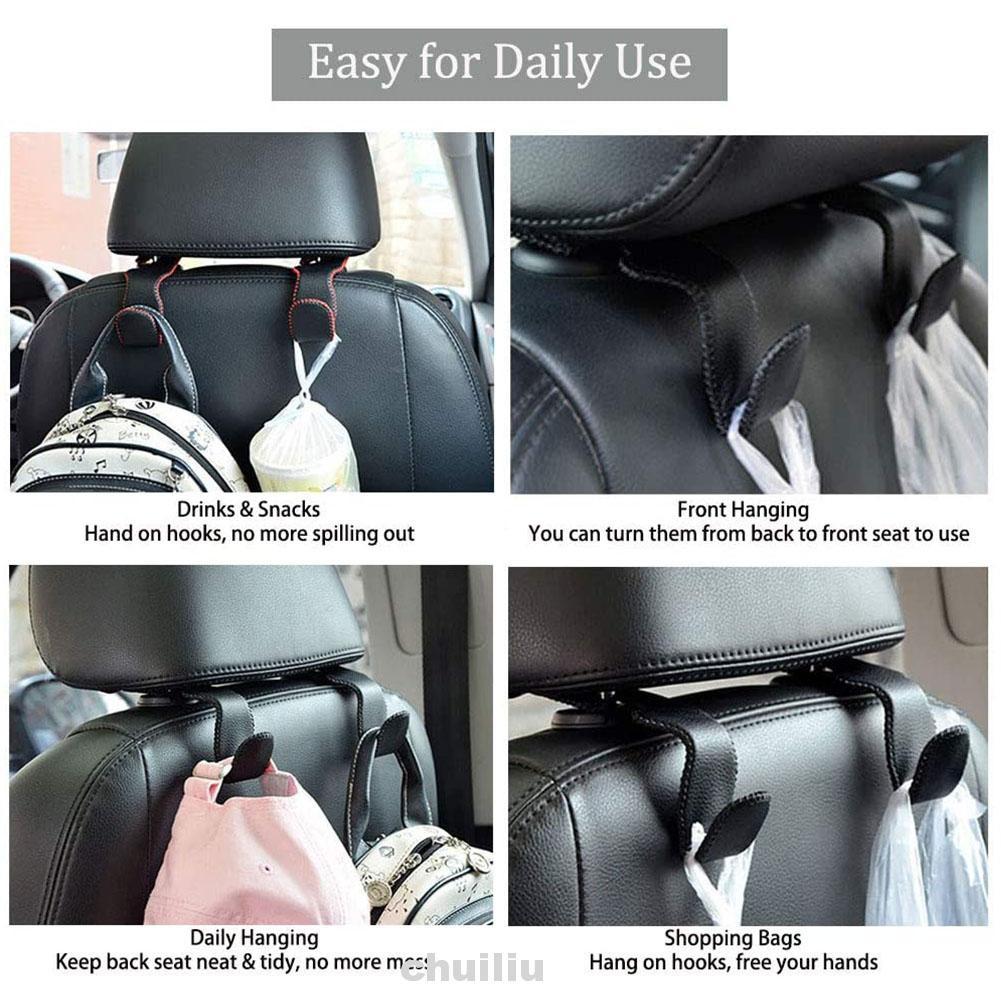 Set 2 Móc Treo Đồ Da Tiện Lợi Cho Xe Ô Tô