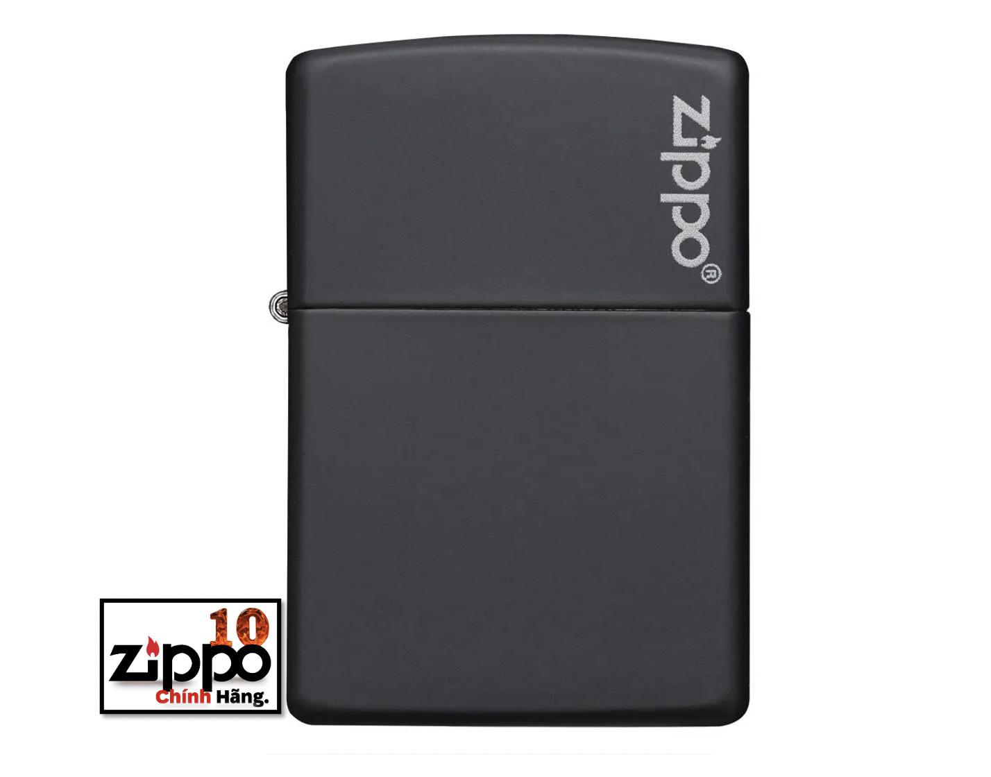 Bật lửa ZIPPO 218ZL Classic Black Matte with Zippo Logo - Chính hãng 100%