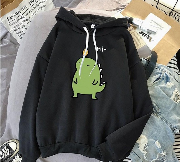 ÁO KHOÁC HOODIE UNISEX FORM RỘNG KHỦNG LONG HI CUTE DỄ THƯƠNG