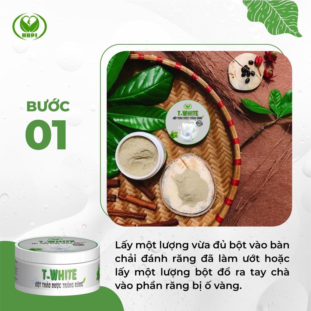 Bột Thảo Dược Trắng Răng T-White 50g giảm hôi miệng nhiệt miệng viêm nướu giúp trắng răng hơi thở thơm mát