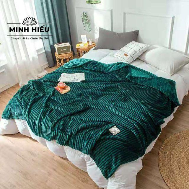 Chăn tuyết nhung kẻ tăm, chăn văn phòng, chăn mùa đông 2mx2m2 hàng cao cấp, nhiều màu siêu mềm mịn