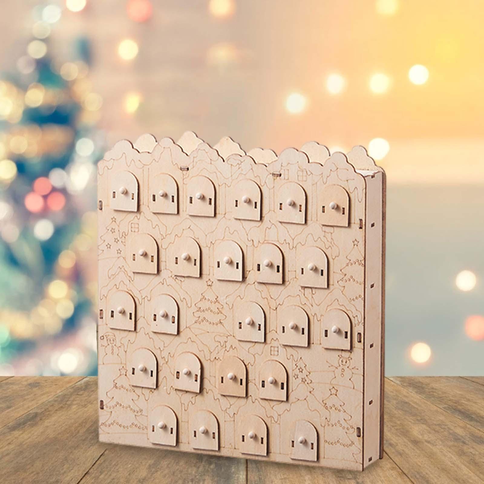 Advent Calendar Reusable 24 Day Decoration for Bookshelf Bedroom Living Room