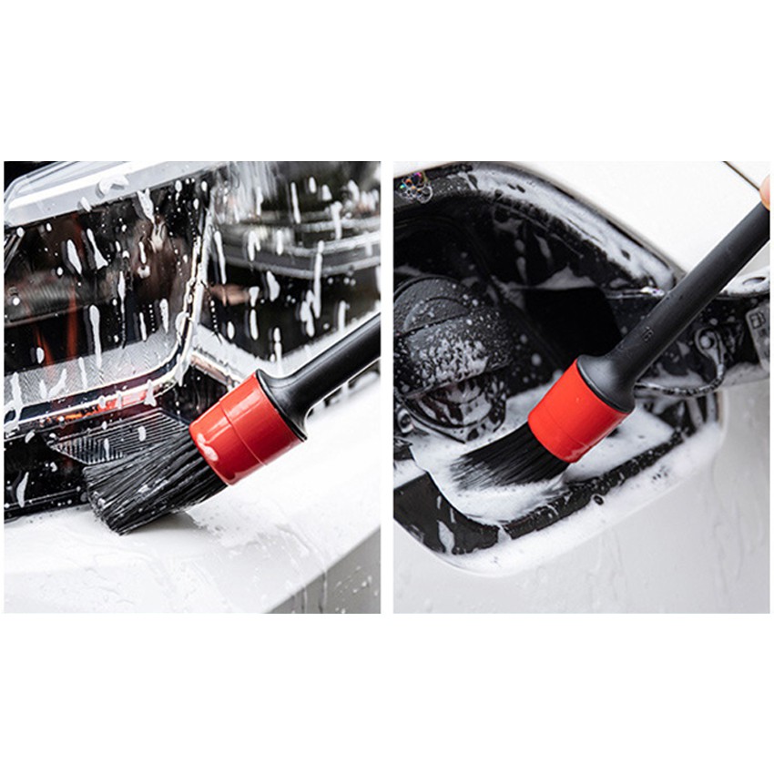 Bộ Chổi Rửa Xe Ô Tô, Xe Máy Sợi Microfiber Polyester | Bộ Chổi Vệ Sinh Xe Làm Sạch Các Khe Kẽ Trên Xe, Không Gây Trầy Xước Ngoại Thất Xe