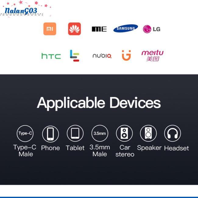Cáp Chuyển Đổi USB C Sang 3.5mm Type C 3.5 AUX Cho Loa Điện Thoại/Xe Hơi