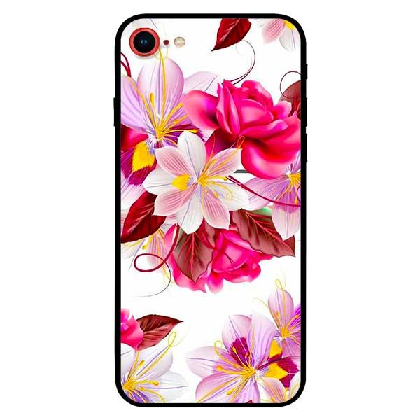 Ốp lưng dành cho iPhone 6 / 6s / 7 / 8 / 7 Plus / 8 Plus / SE 2020 - Hoa Đỏ Nền Trắng
