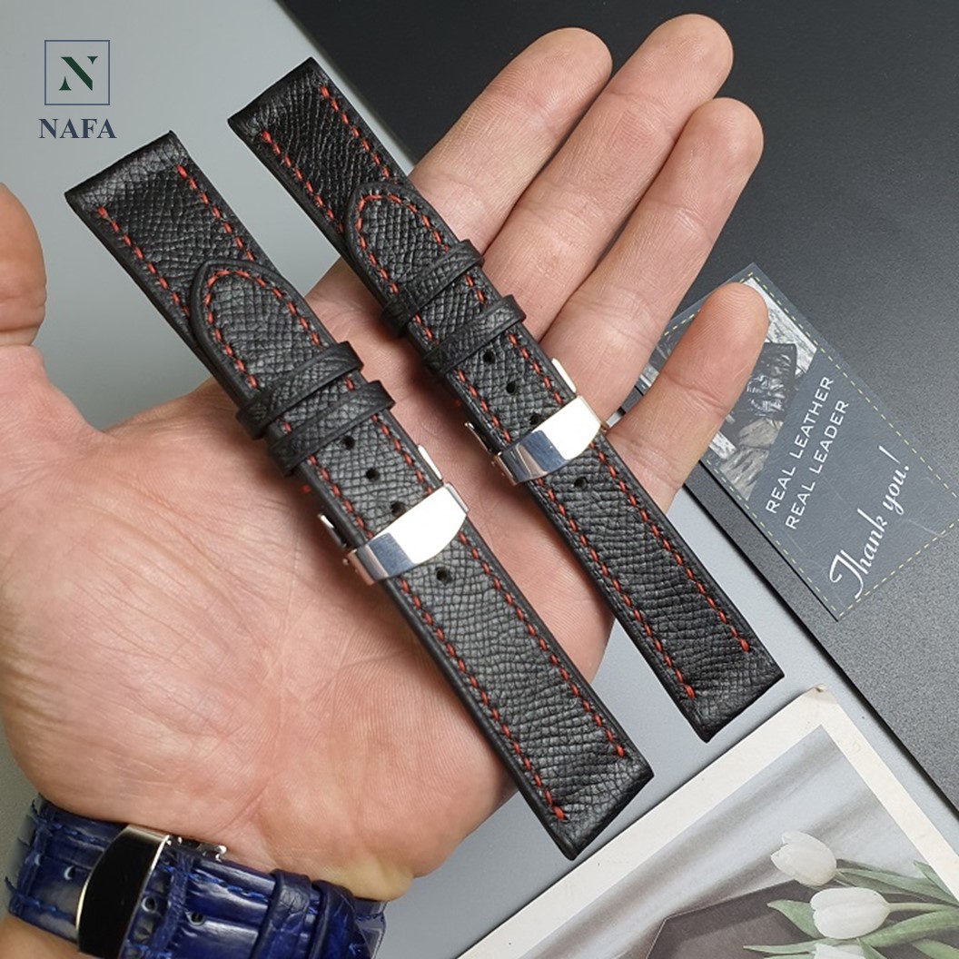Dây đồng hồ da Epsom NAFA AL106 khóa bướm sang trọng, thời trang cao cấp - BH 3 năm