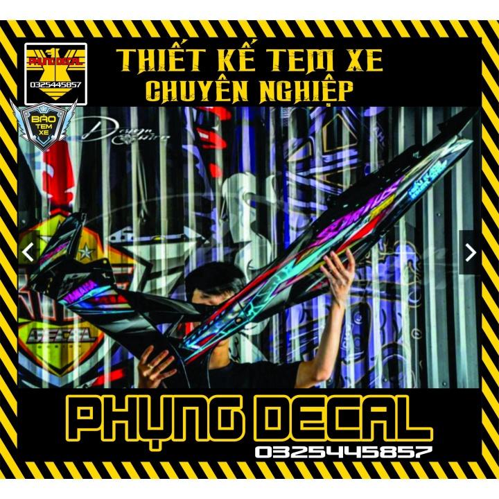 Tem rời dán xe sirius xanh đen v2