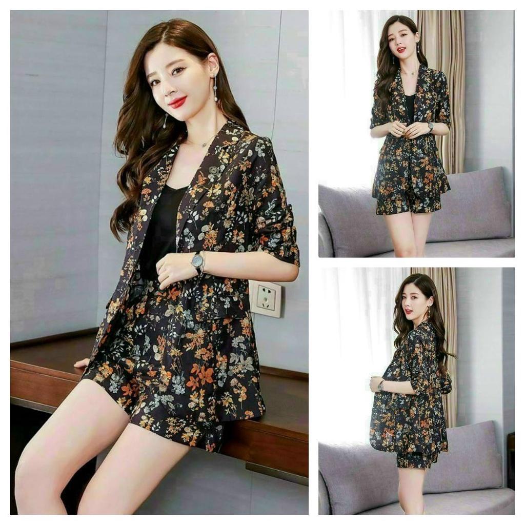 Set Bộ Vest Hoa Nữ 3 Món Áo Và Quần Đùi Sang Trọng Hàng Tuyển Chọn BY4532
