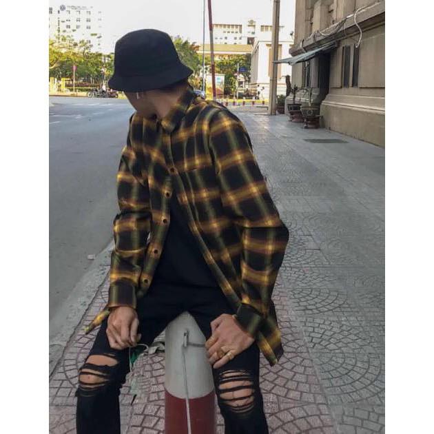 áo sơ mi caro flannel sọc 4 màu